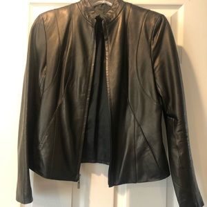 Leather motorcycle jacket